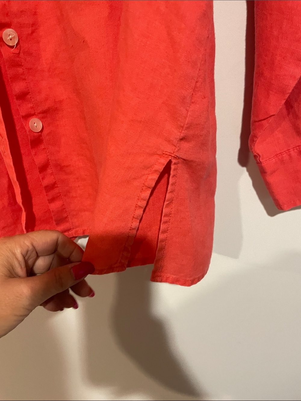 Studio Works Coral 100% Linen Button-Down Shirt • Sz 1X - Picture 5 of 6